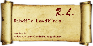 Ribár Lavínia névjegykártya